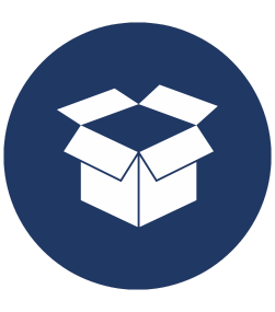 Decorative icon of a moving box.